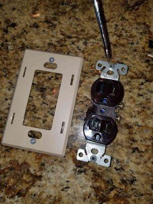 We found and replaced faulty wiring on a burnt up electrical outlet.