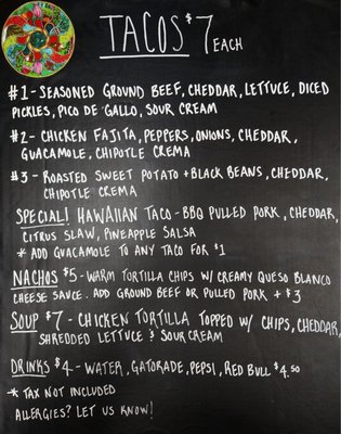 Menu weekending 1/3/2021