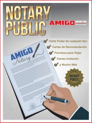 Servicios de Notary Public, cartas notarizadas, permisos para viajar, acuerdos mutuos etc. Abrimos todo el año. Llame ya!