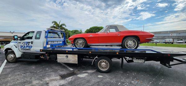 classic car towing