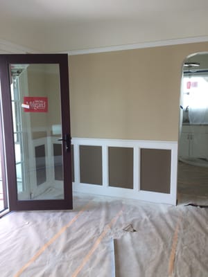 Not only did Window XChange install beautiful french doors, they also designed and installed this gorgeous wainscot around my dining room.