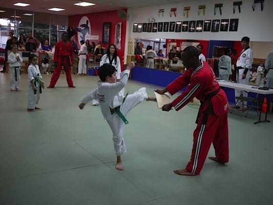 Student during a belt test.