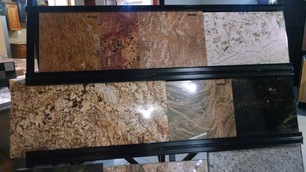 Granite panels on display.