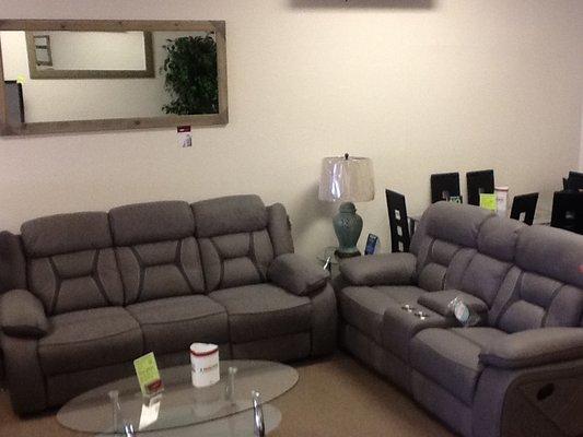 Beautiful motion sofa and love seat ,coated microfiber