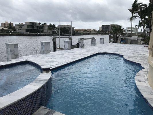 silver white sandblasted marble pavers