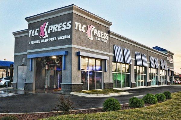 TLC Express Car Wash, on Skibo Road in Fayetteville, NC.  New commercial construction completed in October 2018.