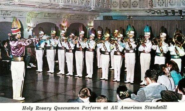 The Queensmen at the Knickerbocker Hotel in Chicago, December 1965. Drum Major: Ray Bieber.