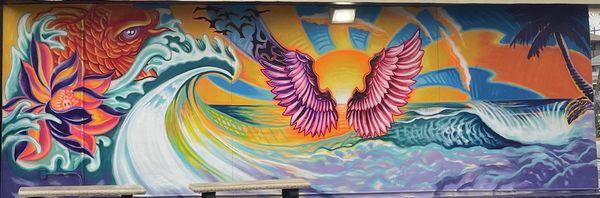 Angel wing mural