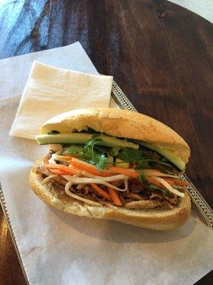 Shredded chicken banh mi