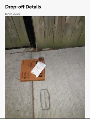 Who leave food on the sidewalk ground? Instructions clearly stated fence open leave on a bistro table near front door.