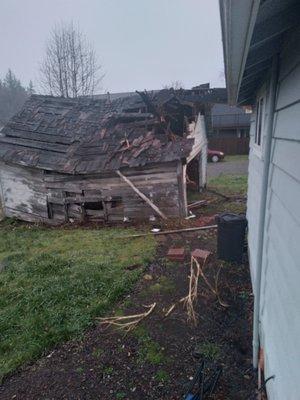 Old rotted garage built 1924. Before and after demo. Thanks Jason!