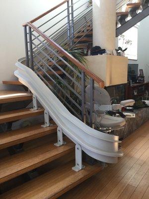 Bruno Curved stairlift lift installation