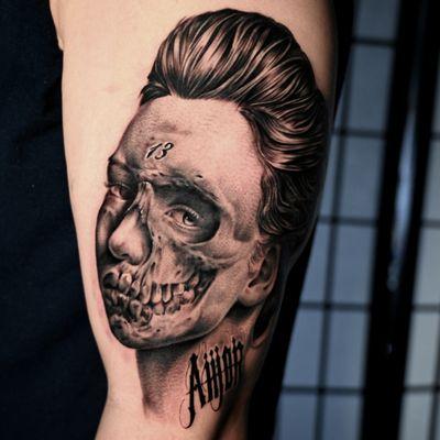 Girl/ Skull Morph Tattoo