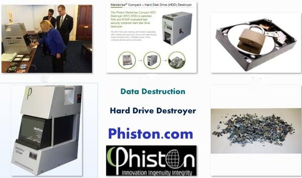 Data Security - Data Destruction Service Phiston Technologies, Inc. is the best destination for destroying your hard drive data.