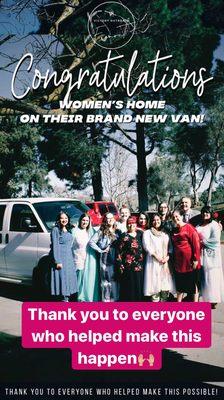 Victory Outreach Fremont's Womens Home and their new Van.