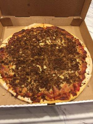 Large american sausage pizza