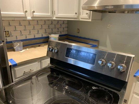 QA Handyman Subway Tiling Backsplash