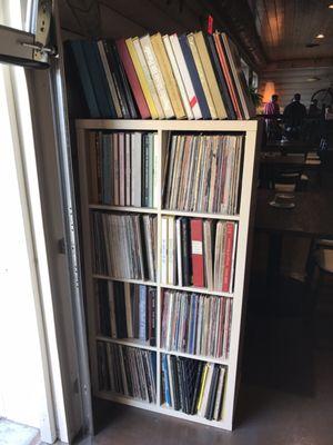 Vinyl on display. Can't beat it. Great decor!