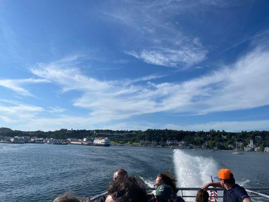 View of Mackinac Island from the Star Line ferry