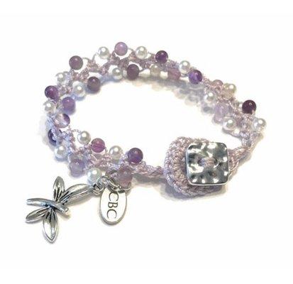 Turkish Crocheted Bracelet with Amethysts