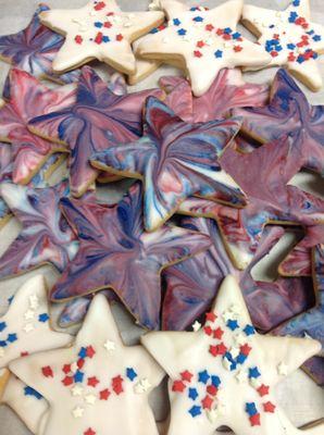 Patriotic iced cookies