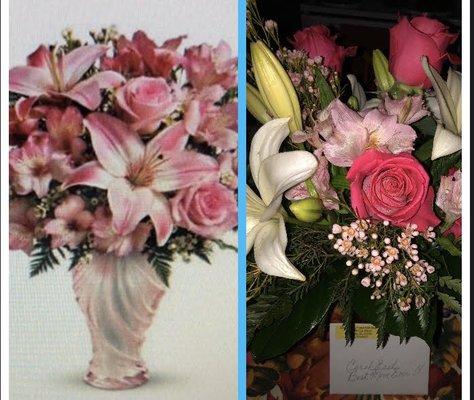 Left, Advertised arrangement Right, what was delivered