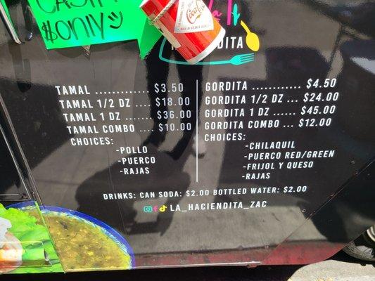 LA Haciendita Menu...