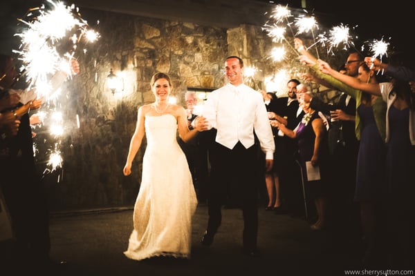 Sparklers for a wedding exit.  Photo by Sherry Sutton Photography