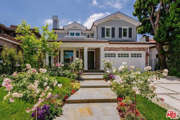 New traditional Hamptons style two story house with basement in Cheviot Hills.