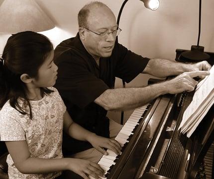 Ron working with a private student in his studio.