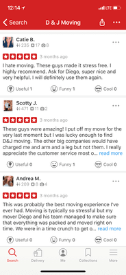 WE have 50 good reviews that Yelp hides because they " are not " recommended. (click the link at the bottom)