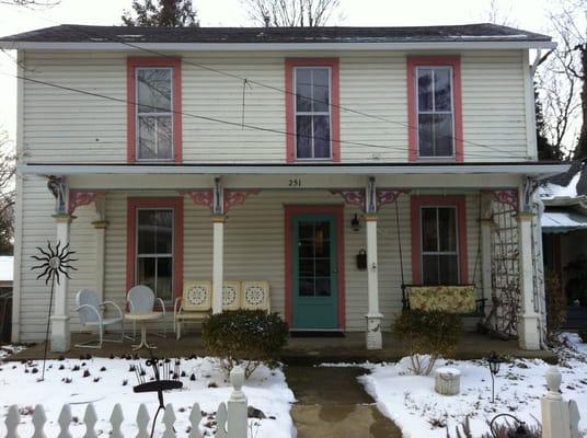 Despite time worn appearance, this historic property is lovely inside. Charming, cozy. This is the guest cottage house.