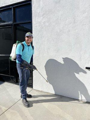 Our Technician Raul servicing a customer's home.