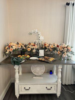 Display table; bouquet staging area