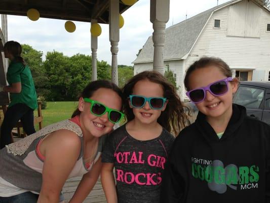 The girls found some new summer shades for summer while Mom was shopping.