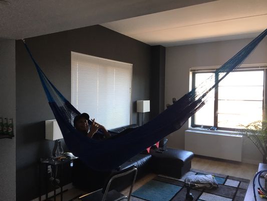 Why not swing into Spring with a hammock in your apartment?