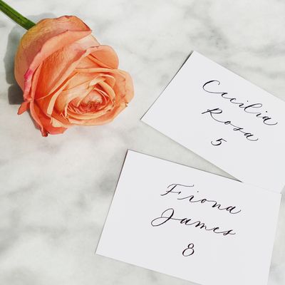 Simple black and white place cards