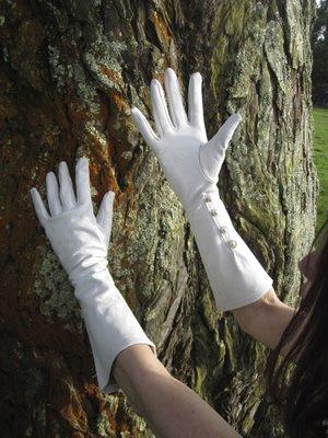 White Cabretta Leather Elbow Gloves
 $114.00 with wrist placket