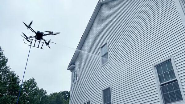 Drone-Powered siding cleaning. Remove years worth of dirt, grime and moss in minutes.