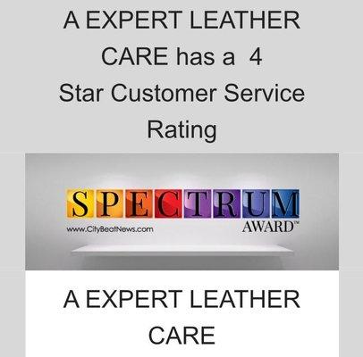 Expert Leather Care - Four out of Four Star Customer Service Rating - Spectrum Award