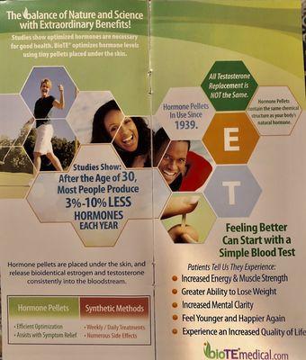 Brochure for Ignite hormone treatment