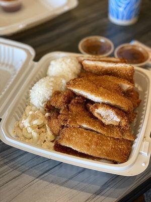 Katsu Chicken, Macaroni Salad, White Rice, and KATSU SAUCE