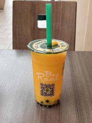 Mango bubble tea