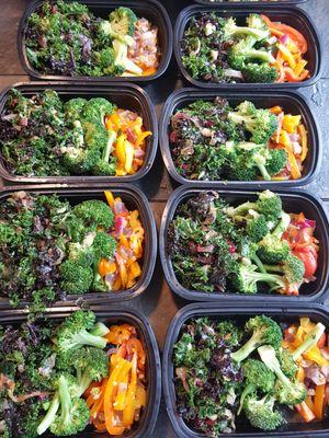 Bombass Kale Salad with grilled veggies