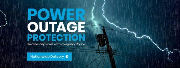 Power Outage Protection. Weather any Storm with Emergency Dry Ice. Nationwide Delivery. Lightening striking a transformer.