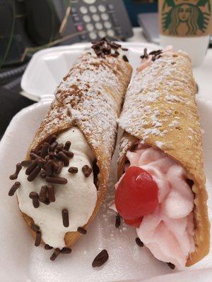 Pumpkin cannoli,  cherry cannoli