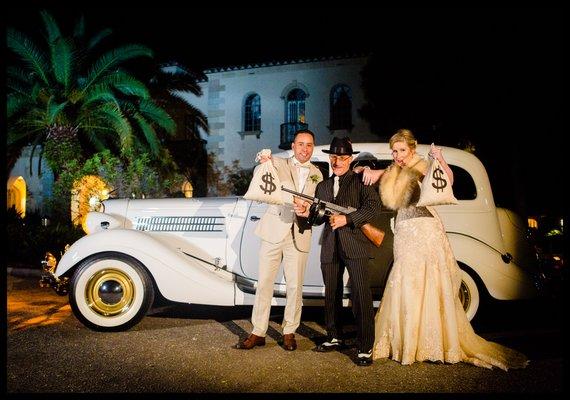 A Vintage Gatsby / Prohibition Era ,Style  " Send Off " with a Fun Twist and Photo opportunity.