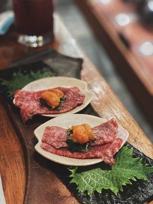 Uni and Wagyu Beef Roll