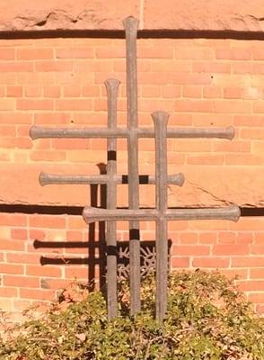 The Calvary Crosses in the Memorial Garden