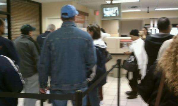 After holiday rush!  If your in a hurry don't come to the Bank of America on 152nd!